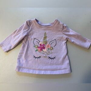 Carter’s 3 month Unicorn Graphic Kids Shirt - Purple